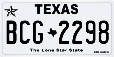 TX license plate BCG2298