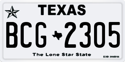 TX license plate BCG2305