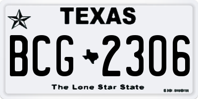 TX license plate BCG2306