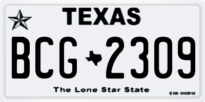 TX license plate BCG2309