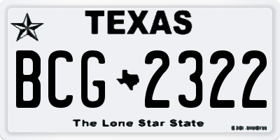 TX license plate BCG2322
