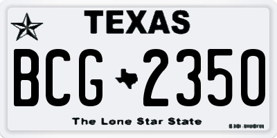 TX license plate BCG2350