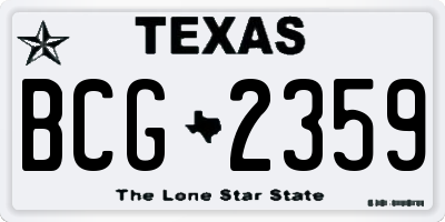 TX license plate BCG2359