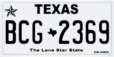 TX license plate BCG2369