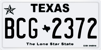 TX license plate BCG2372