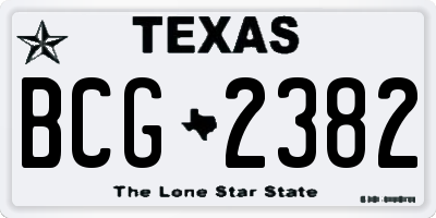 TX license plate BCG2382