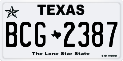 TX license plate BCG2387