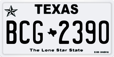 TX license plate BCG2390