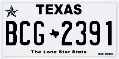 TX license plate BCG2391