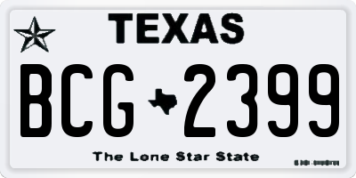 TX license plate BCG2399