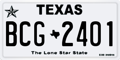 TX license plate BCG2401