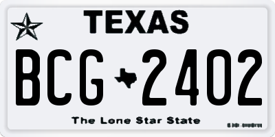 TX license plate BCG2402