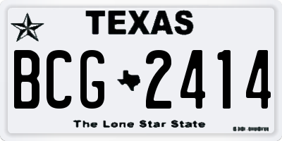 TX license plate BCG2414