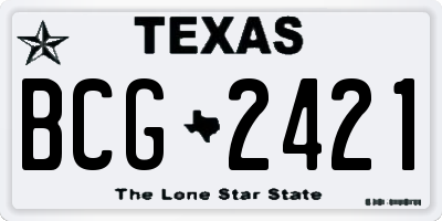 TX license plate BCG2421