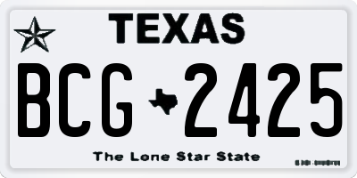 TX license plate BCG2425