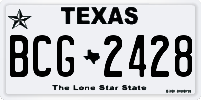 TX license plate BCG2428