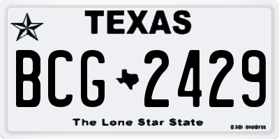 TX license plate BCG2429