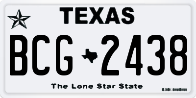 TX license plate BCG2438