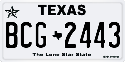 TX license plate BCG2443