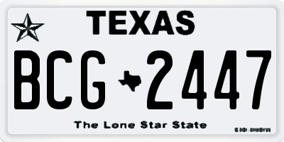 TX license plate BCG2447
