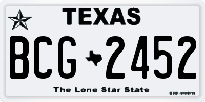TX license plate BCG2452