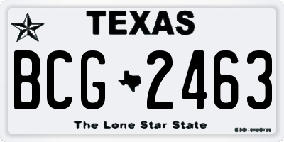 TX license plate BCG2463
