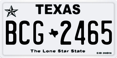 TX license plate BCG2465