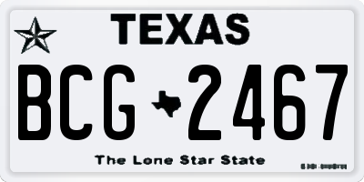 TX license plate BCG2467