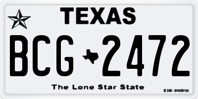 TX license plate BCG2472