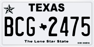 TX license plate BCG2475