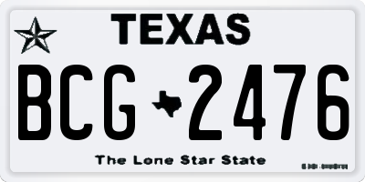 TX license plate BCG2476