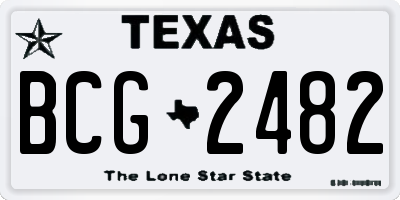 TX license plate BCG2482