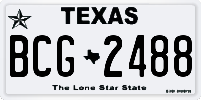 TX license plate BCG2488