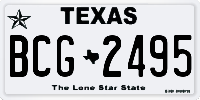 TX license plate BCG2495