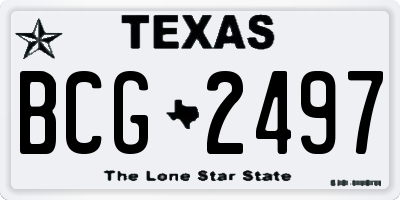 TX license plate BCG2497