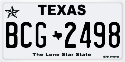 TX license plate BCG2498