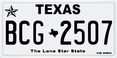 TX license plate BCG2507