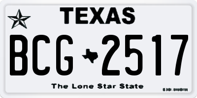 TX license plate BCG2517