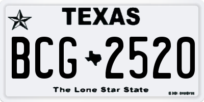 TX license plate BCG2520