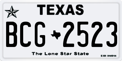 TX license plate BCG2523