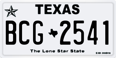 TX license plate BCG2541