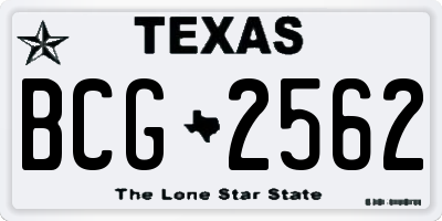 TX license plate BCG2562