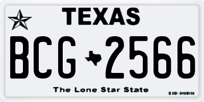 TX license plate BCG2566
