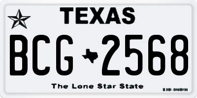 TX license plate BCG2568