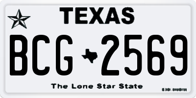TX license plate BCG2569