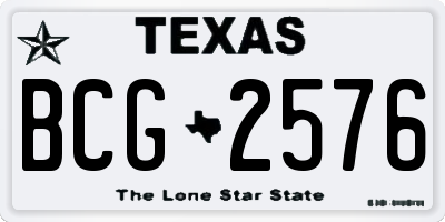 TX license plate BCG2576