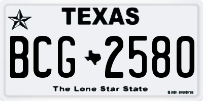 TX license plate BCG2580