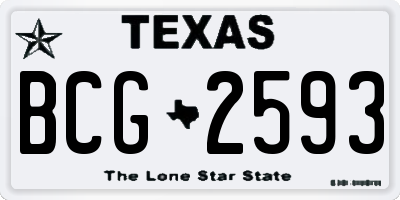 TX license plate BCG2593