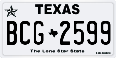 TX license plate BCG2599