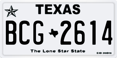 TX license plate BCG2614